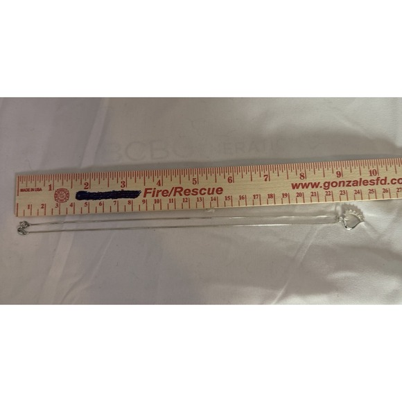 Vintage Sterling Silver 925 SU With 8 CZ Stones Heart Shaped Neck Necklace 9" - Picture 4 of 6